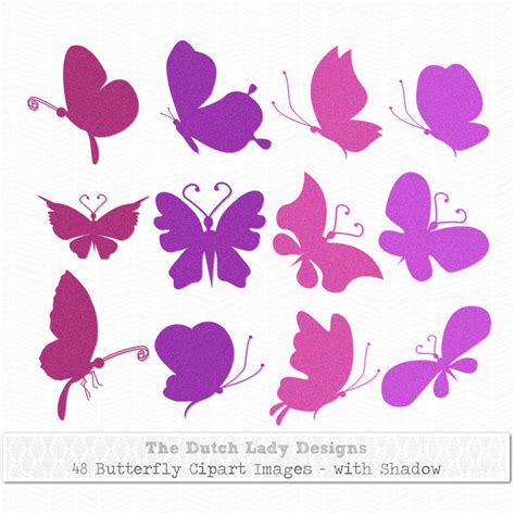 Butterfly Clipart With A Shadow The Dutch Lady Designs
