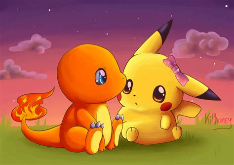 Commision Pikachu And Charmander By Andrewki On Deviantart