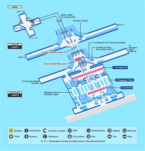 Map Of Kuala Lumpur Kl Airport Airport Terminals And Airport Gates