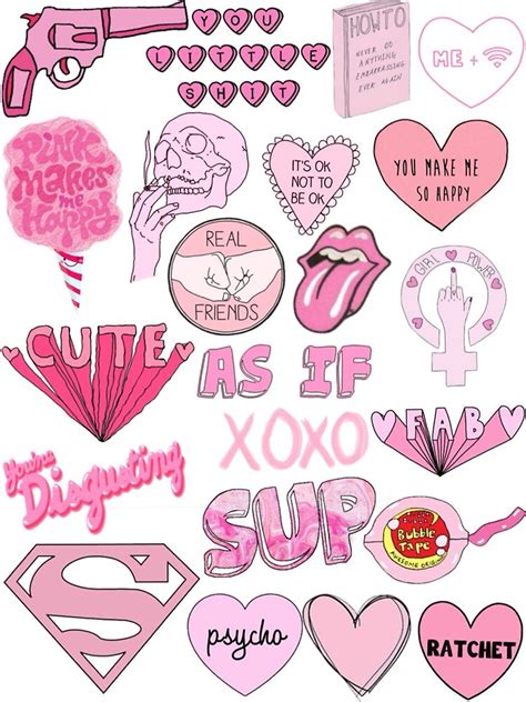 Vintage Pink Aesthetic Stickers Pastel Aesthetic Free Printable Sticker Collage Tumblr
