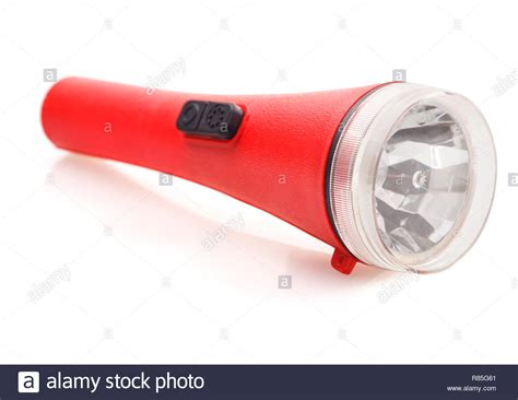 Red Torch Light On White Background Stock Photo Alamy