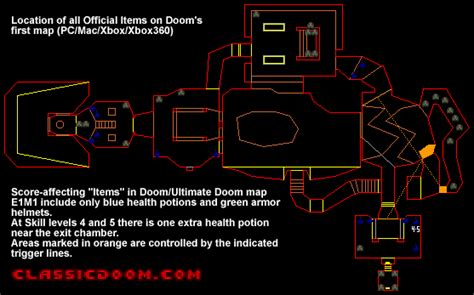 Doom Level E1m1 Item Map Map For Xbox 360 By Ledmeister Gamefaqs
