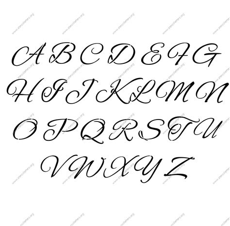 Uppercase alphabet in copperplate guidelines practice sheet. Flowing Cursive Uppercase & Lowercase Letter Stencils A-Z ...