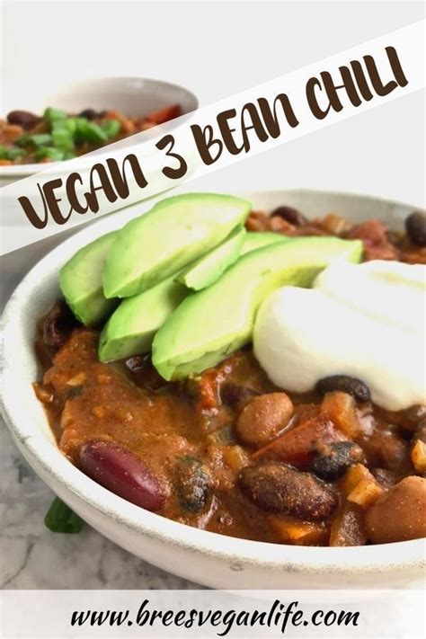 3 Bean Chili Vegan Oil Free Oil Free Vegan Recipes Whole Food