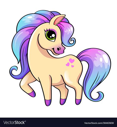 Cute Little Pony Royalty Free Vector Image Vectorstock