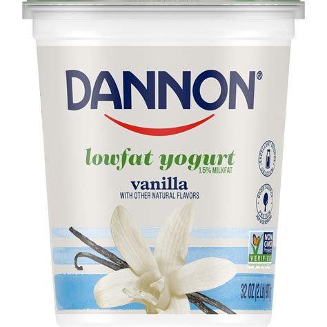 Dannon Lowfat Non Gmo Project Verified Vanilla Yogurt 32 Oz Walmart