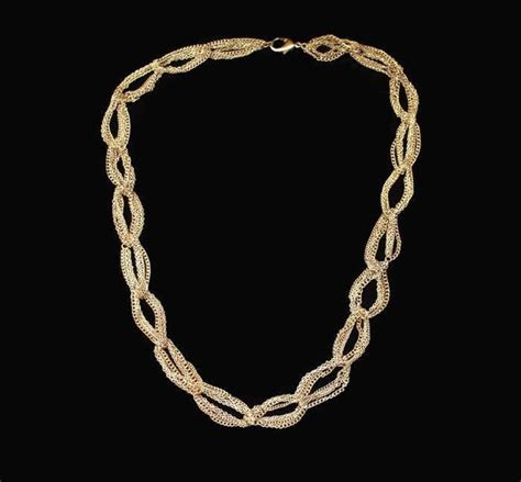 modern multi strand chain necklace in antique gold tone etsy chain necklace multi chain