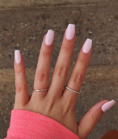 Light Pink Gel Acrylic Nails Tips Color Short Acrylic Nails