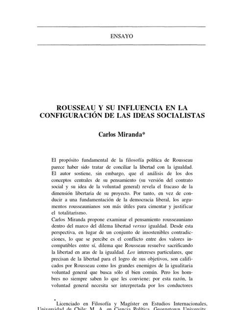 Céder à la force est un acte de nécessité, non de volonté ; Miranda, Carlos - Rousseau Y Su Influencia en Las Ideas ...