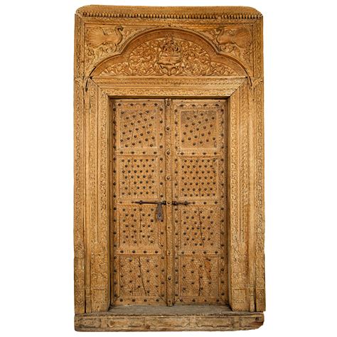 Ornately Carved Wood Door With Surround From India At 1stdibs