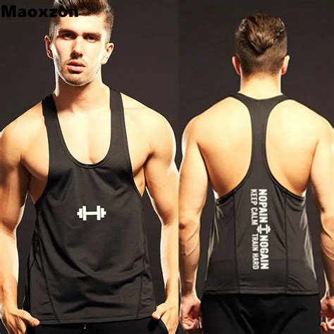 Maoxzon Mens Stretch Nylon Bodybuilding Fitness Tank Tops Men Casual