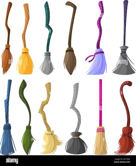 Variety Of Brooms Stock Vector Images Alamy