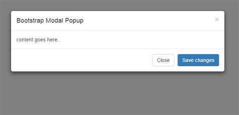 Bootstrap Modal Popup Example