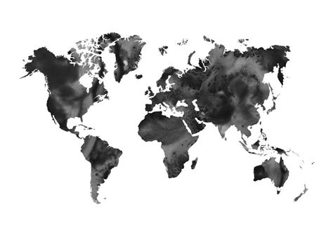 Mapa Del Mundo Blanco Y Negro / Cuadros de Mapas / Mapas Mundi, El mapa