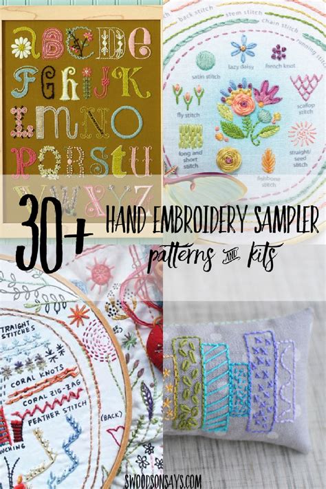 30 Beginner Embroidery Sampler Pattern And Kit Options Swoodson Says