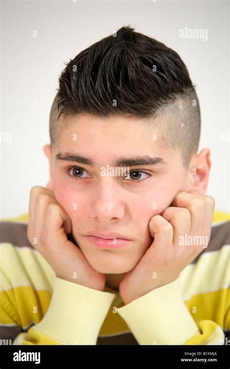 Portrait Of A Sad Young Boy Stock Photo Alamy