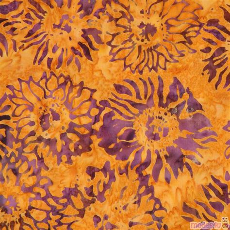 Orange Brown Robert Kaufman Batik Sunflower Fabric Modes4u