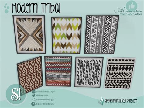 The Sims Resource Modern Tribal Painting Large