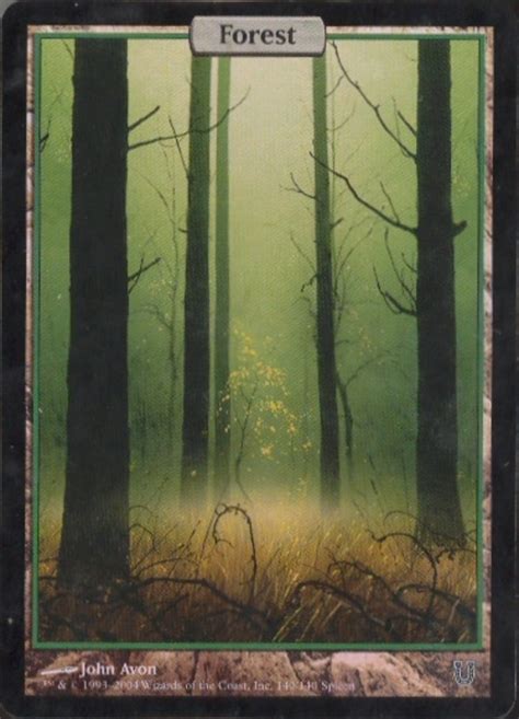 Magic The Gathering Unhinged Single Basic Forest Foil Near Mint Nm
