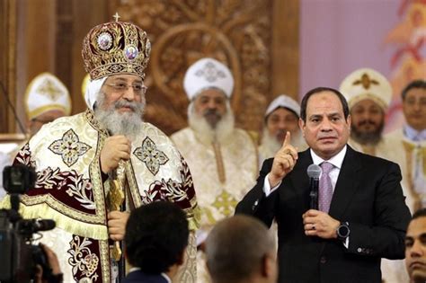 Egypte Le Président Al Sissi Assiste à La Célébration De Noël