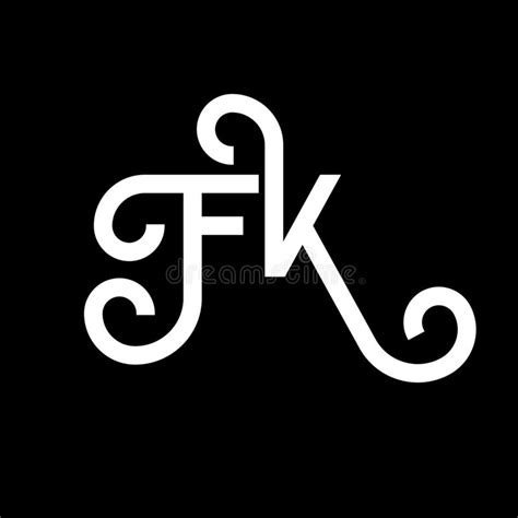 Design Do Logotipo Da Letra Fk Em Fundo Preto Conceito De Logotipo Das