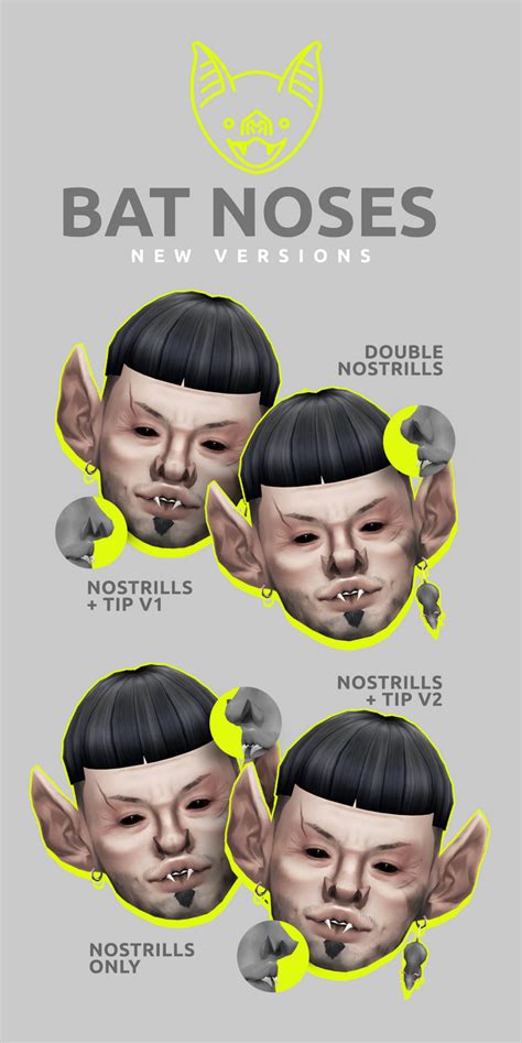 Bat Noses Presets New Versions Gerbithats On Patreon Sims 4 Cc Eyes