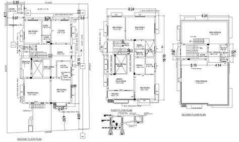 1st Floor Plan And 2nd Floor Plan View Detail Dwg File Cadbull Images