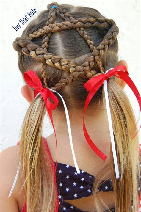 Star Braid Girl Hairstyles Hair Styles Patriotic Hairstyles
