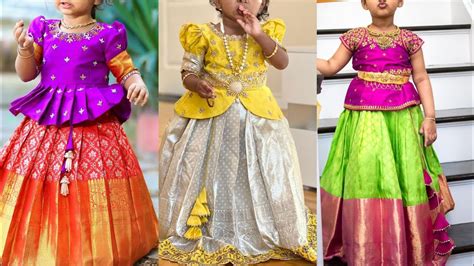 Latest Pattu Pavadai Designs For Girls Pattu Langa Blouse Designs Peplum Pattu Sattai