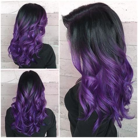 Purple Dip Dye Curled Purple Dipdye Curls Curly Curlyhair Dy