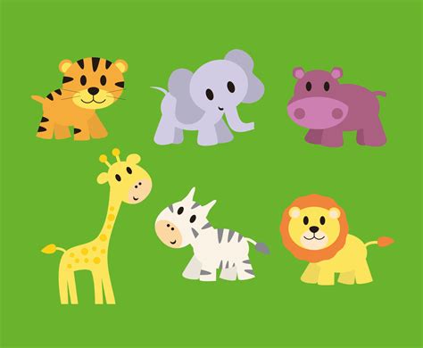 Cute Baby Animals Vector Vector Art & Graphics | freevector.com