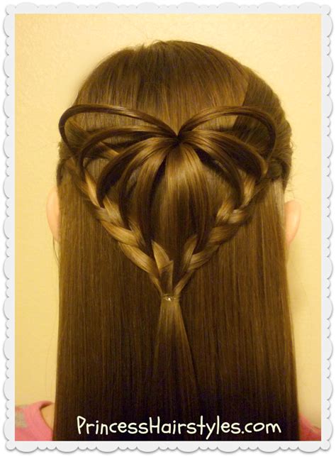 D Heart Hairstyle Tutorial Valentine S Day Hairstyles Princess