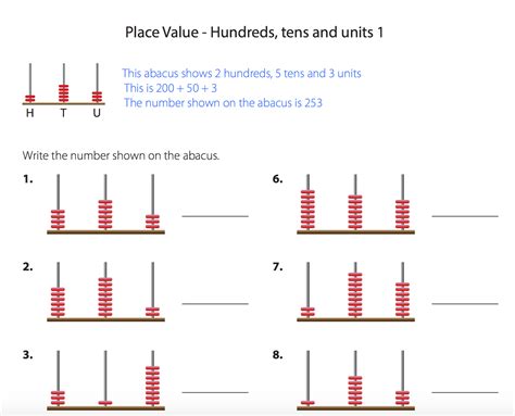 Place Value Hundreds Tens And Units Reading An Abacus