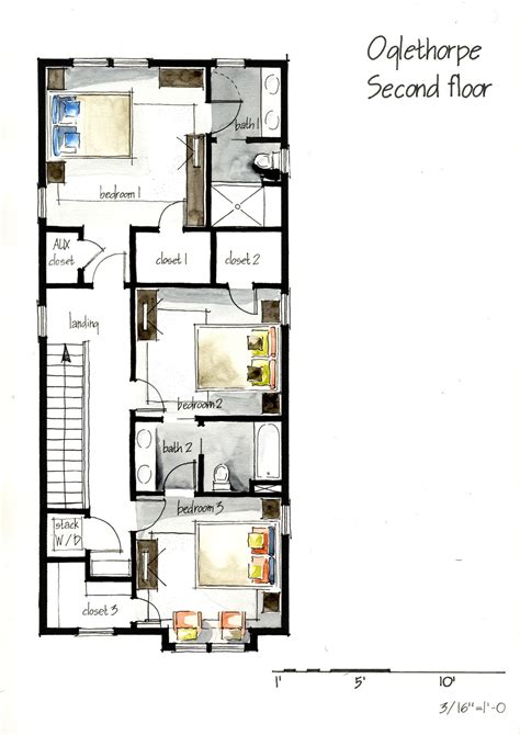 Real Estate Watercolor 2d Floor Plans Part 1 On Behance Floor Plan