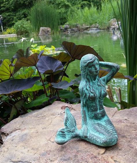 Cast Iron Mermaid Statue Mermaid Decor Garden Statue Nautical Decor