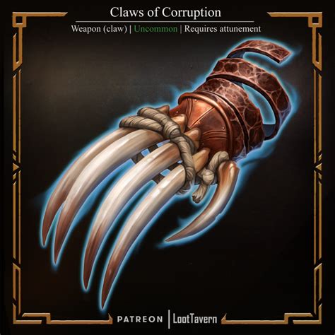 Art OC Claws Of Corruption Crafted From The Razor Sharp Claws Of The Pygmy Rakshasa This