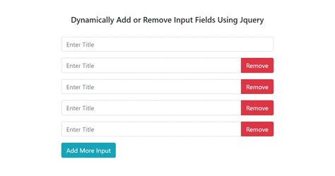 Add Remove Multiple Input Fields Dynamically Using JQuery With Example