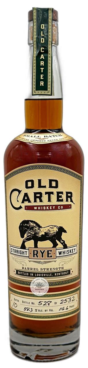 Old Carter Barrel Strength Batch Straight Rye Whiskey 750ml 54 Off