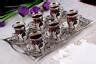Pc Turkish Tea Glasses Set With Holder Handles Saucers Spoons Glass