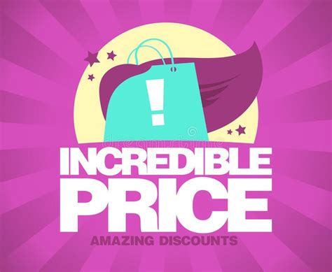 Incredible Price Amazing Discounts Vector Sale Poster Mockup Stock