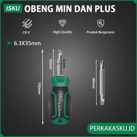 Promo Isku Obeng Plus Minus Set Bolak Balik Screwdriver Set Bolak