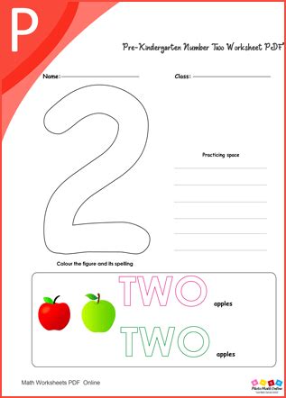Number Two Worksheet PDF For Pre-kindergarten | Photomath Online