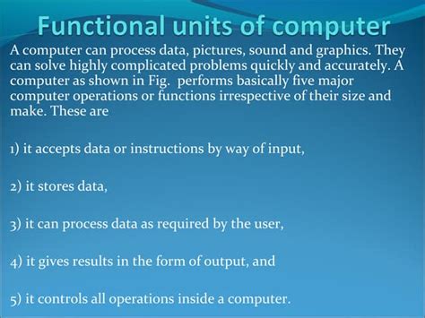 Functional Units Of Computer Ppt