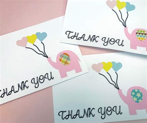 Let the suggested message speak for you, or add your own words of encouragement. Elephant DIY Thank You Cards - Home Faith Family