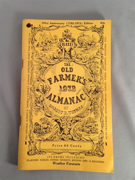 The Old Farmers Almanac 1973 Robert B Thomas By Theperfectpast