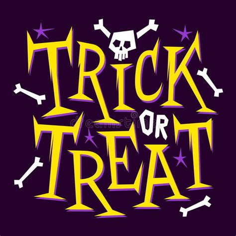 Trick Or Treat Happy Halloween Poster Vector Stock Vector