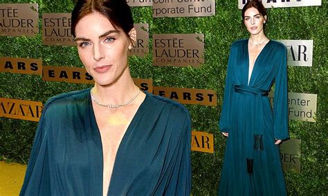 Hilary Rhoda Stuns In A Plunging Green Jumpsuit As She Appears At The