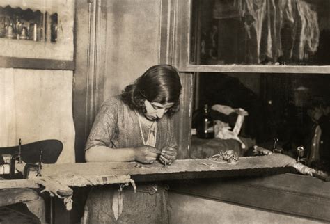 Hine Child Labor 1923 Na 13 Year Old Girl Embroidering A Dress By