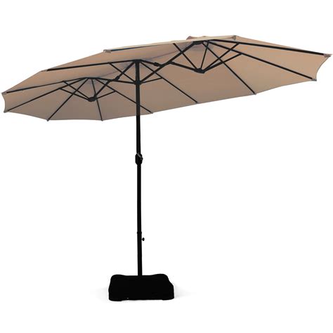 Topbuy 15 Ft Outdoor Double Sided Patio Umbrella W Base Ebay