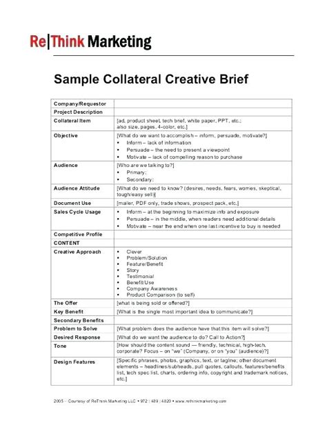 Research Brief Template Strategic Marketing Consultancy Strategy